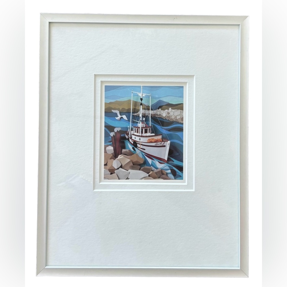 Double matted silver frame.